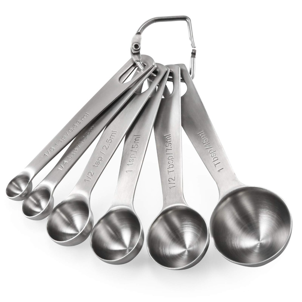 Camping Cooking Pan Set - 6pcs/set Food-grade Stainless Steel Measuring Spoon