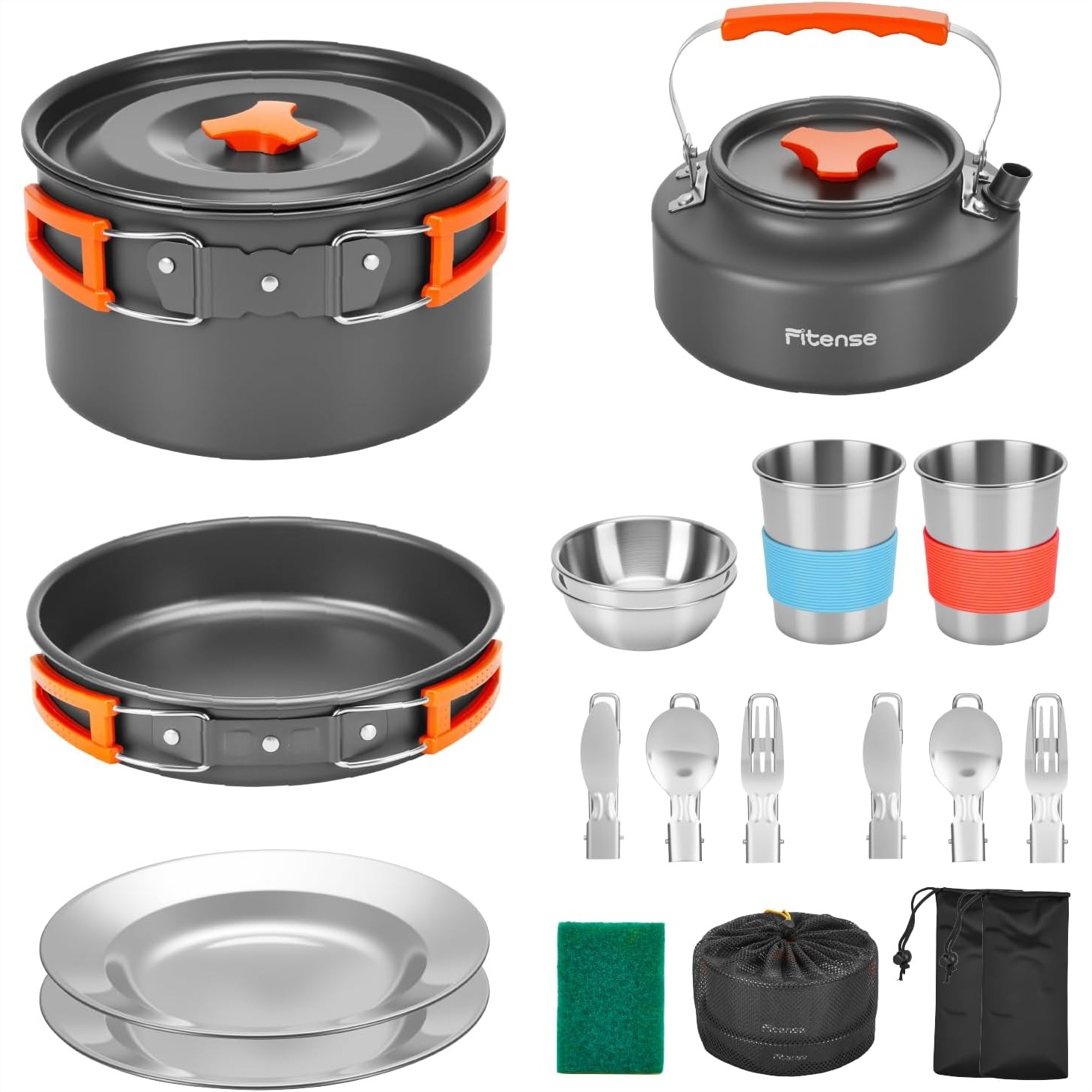 Camping Cooking Essentials Kit - 21Pcs Camping Cookware Mess Kit for