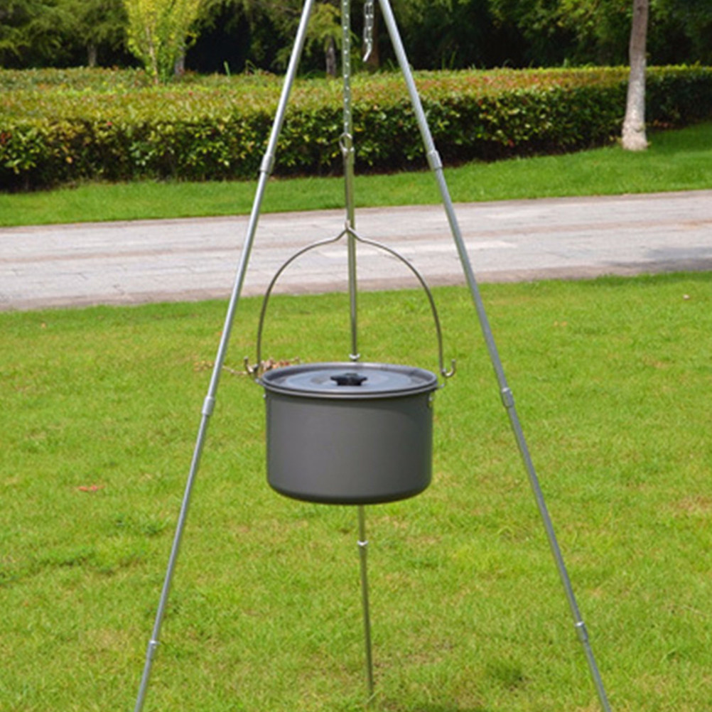 Camping Cooking Essentials Kit - Large Aluminum Camping Hanging Pot Portable