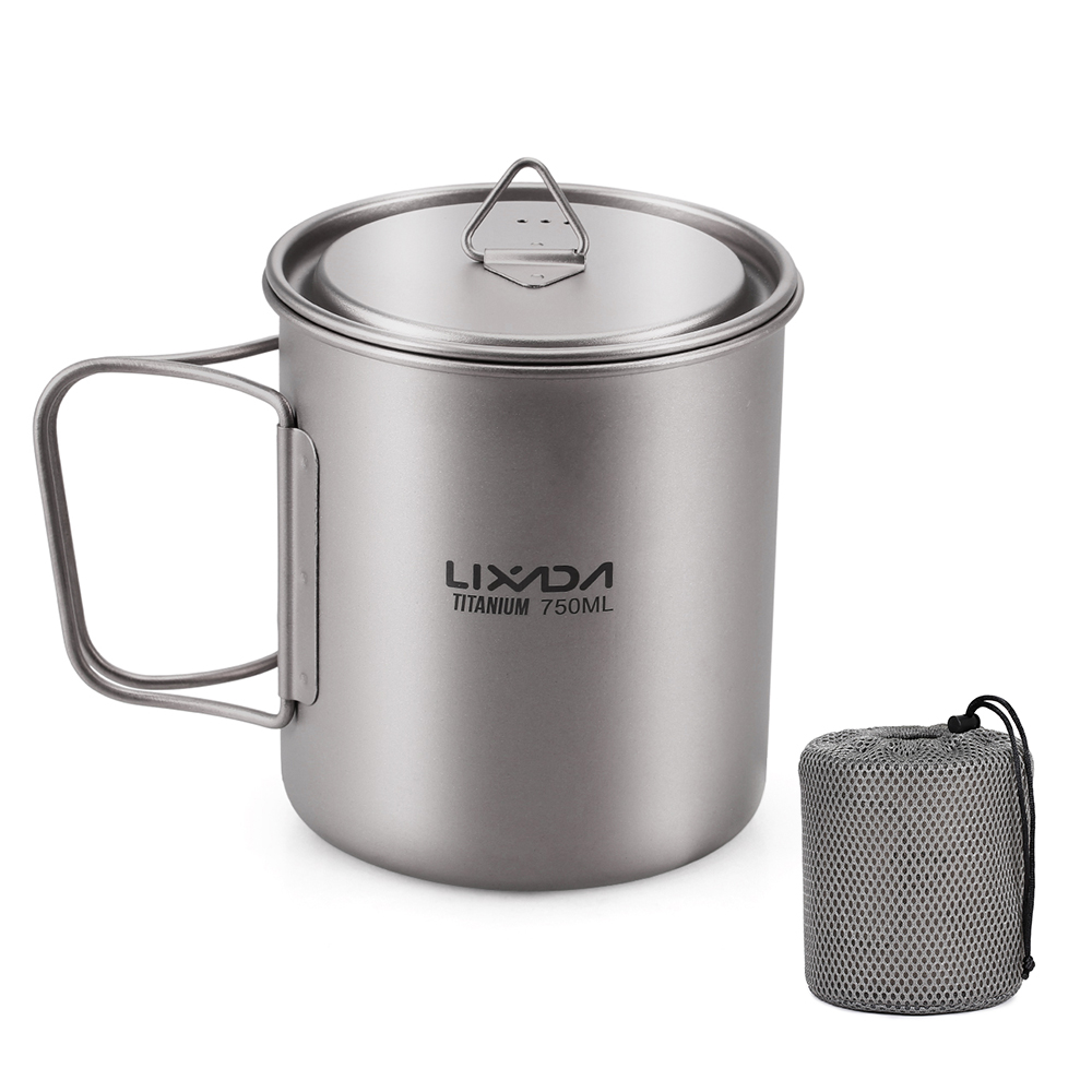 Camping Cooking Mug - Lixada Water Cup Mug Titanium Water