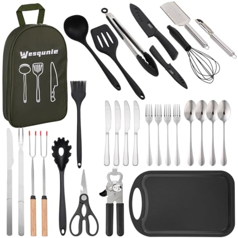 Camping Cooking Essentials Kit - Camping Cooking Essentials Utensils Set -
