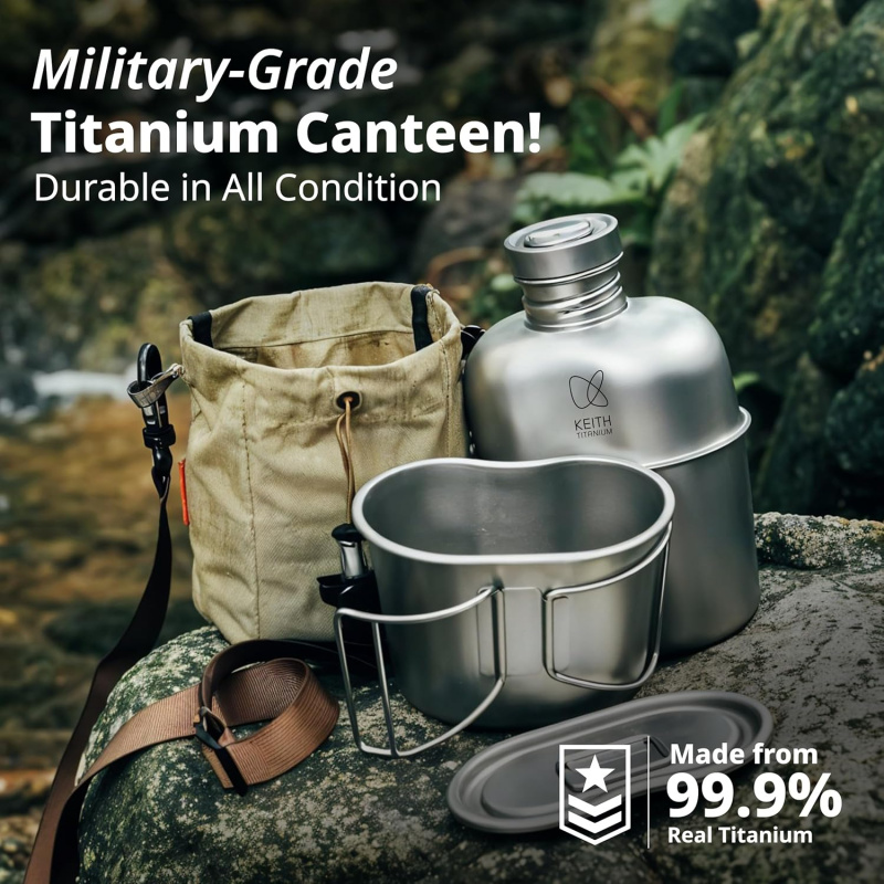 Camping Cooking Kit - Keith Titanium Bottle Outdoor Camping Hiking