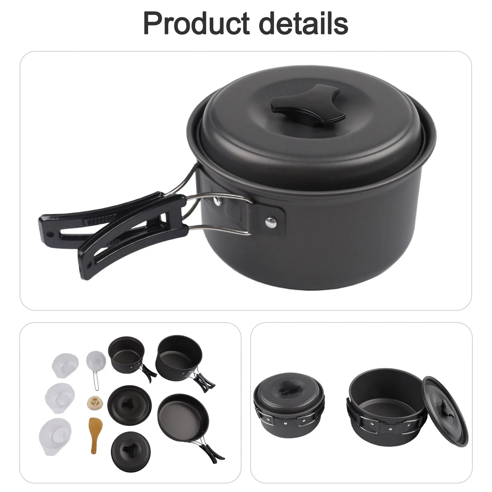 Camping Cooking Essentials Kit - 16.7*3.9CM Camping Cookware Set Camping Cooking