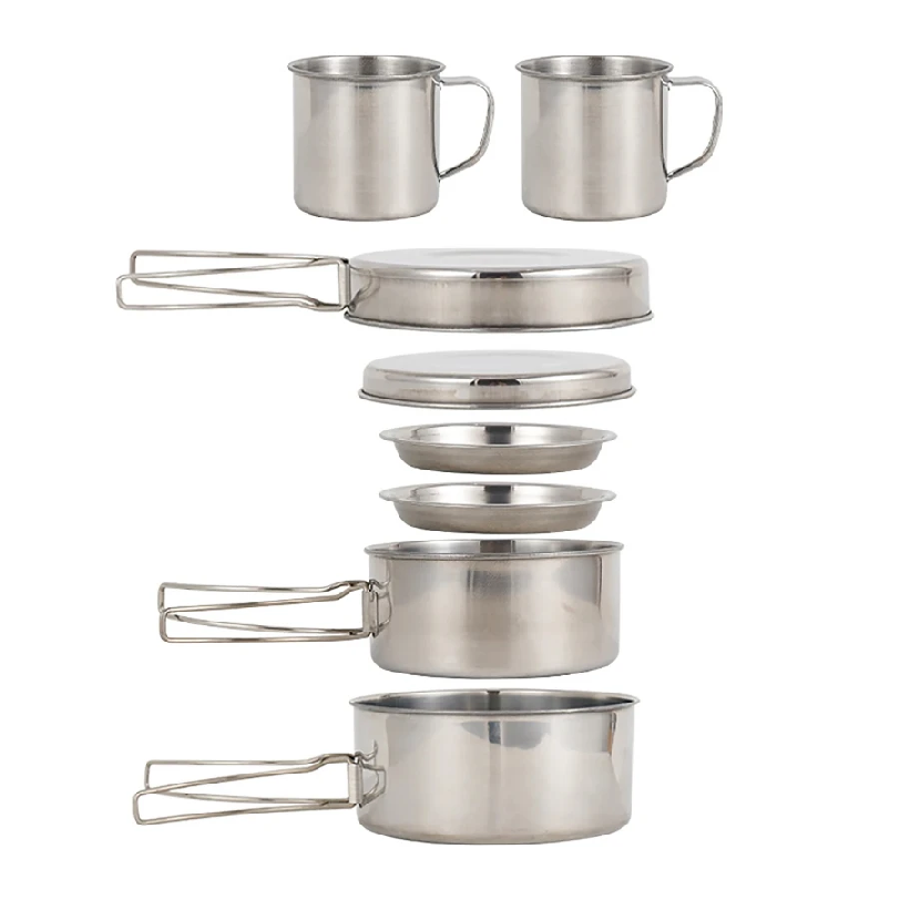 8pcs/Set Camping Cookware Mess - Camping Cooking Set Large のレビューと価格