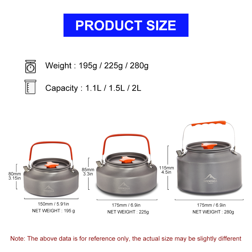 Widesea 1.1L 2L1.5L Camping Wa - Camping Cooking Pan Set のレビューと価格