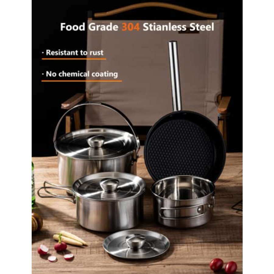 CampPro Camp Cooking Set for 4 - Camping Cooking Handle のレビューと価格