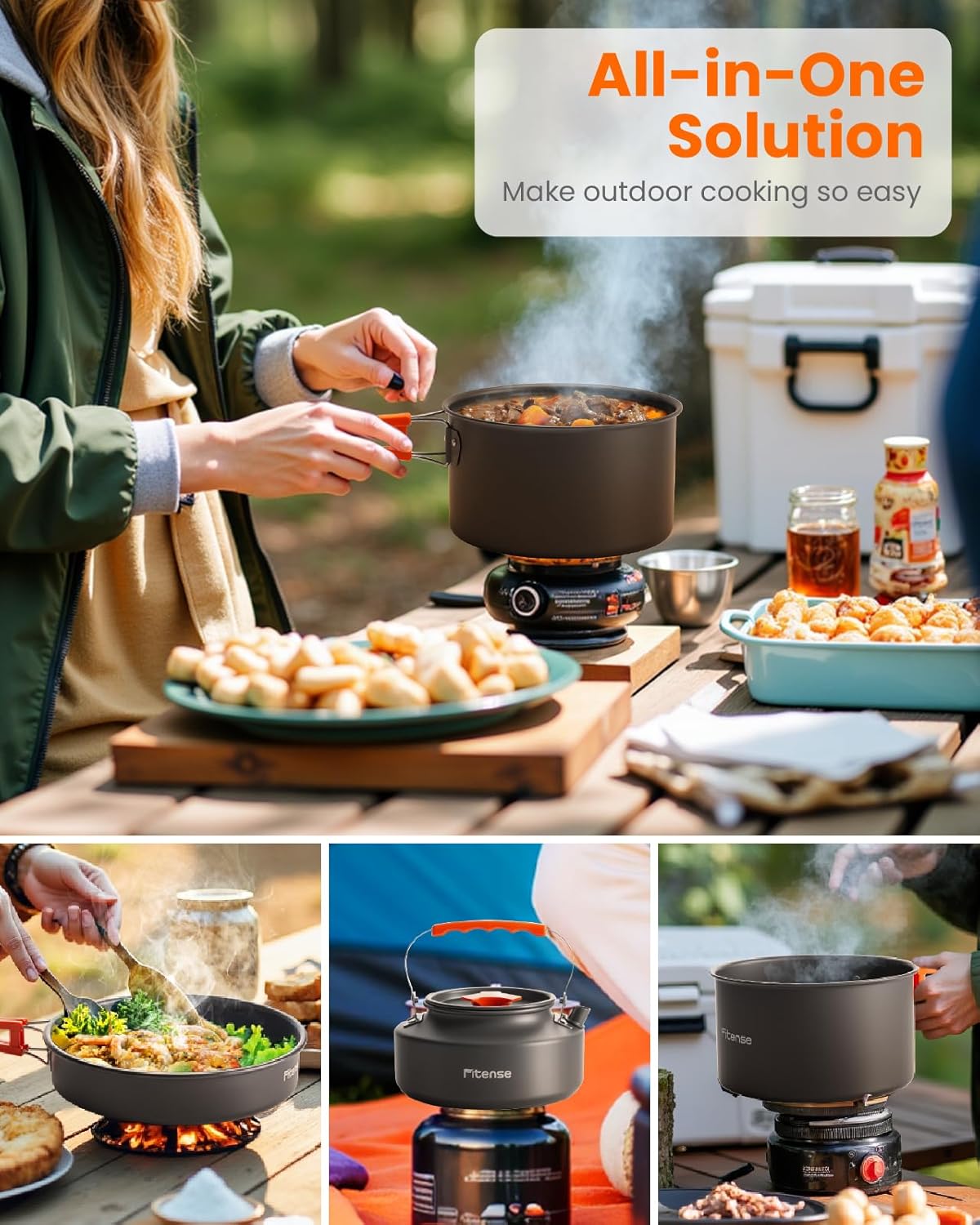 21Pcs Camping Cookware Mess Ki - Camping Cooking Essentials Kit のレビューと価格