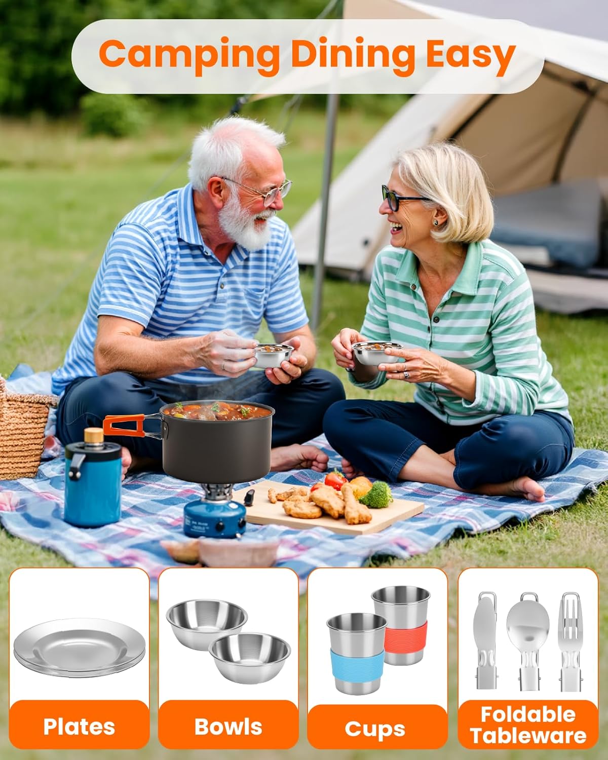 21Pcs Camping Cookware Mess Ki - Camping Cooking Essentials Kit のレビューと価格