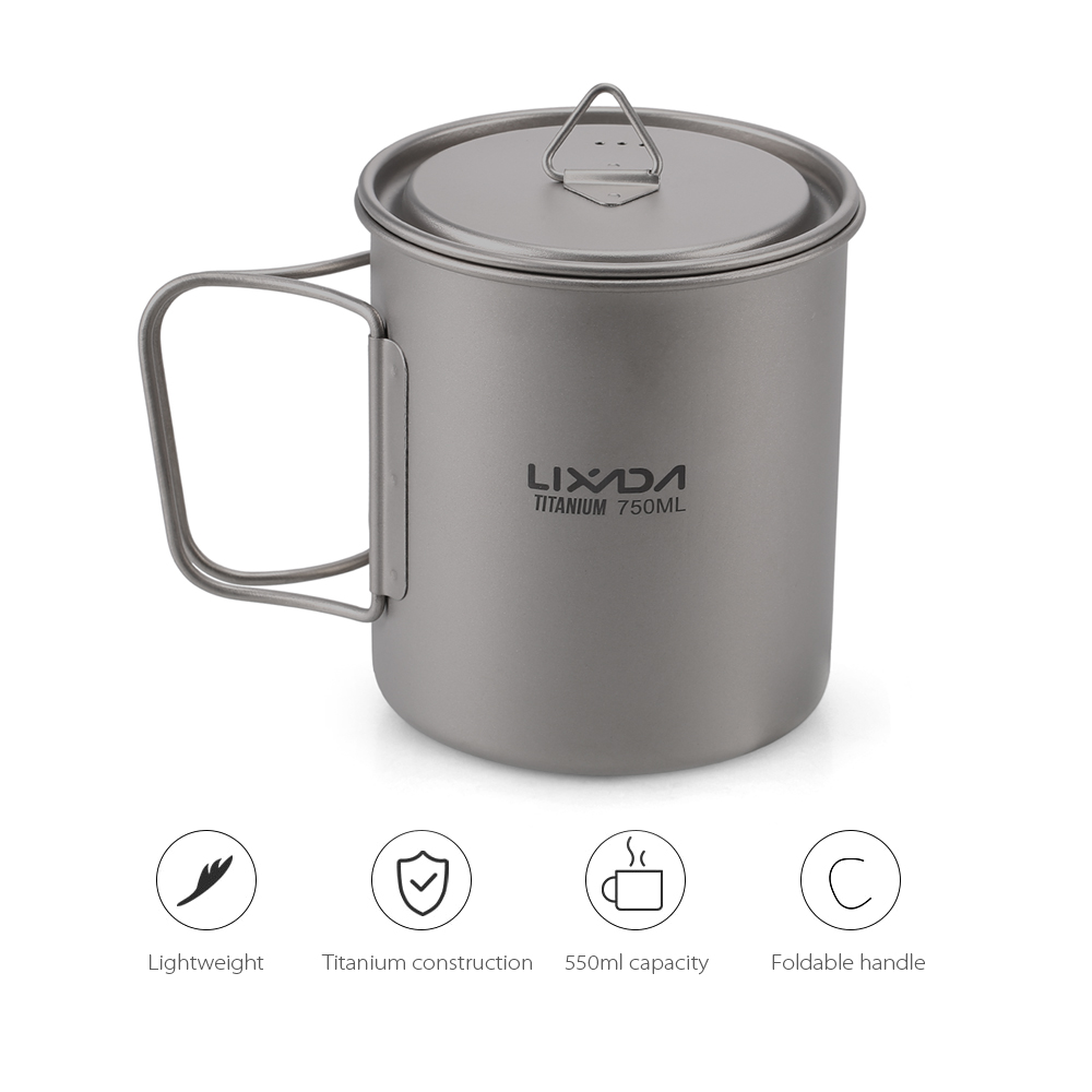 Lixada Water Cup Mug Titanium  - Camping Cooking Mug のレビューと価格