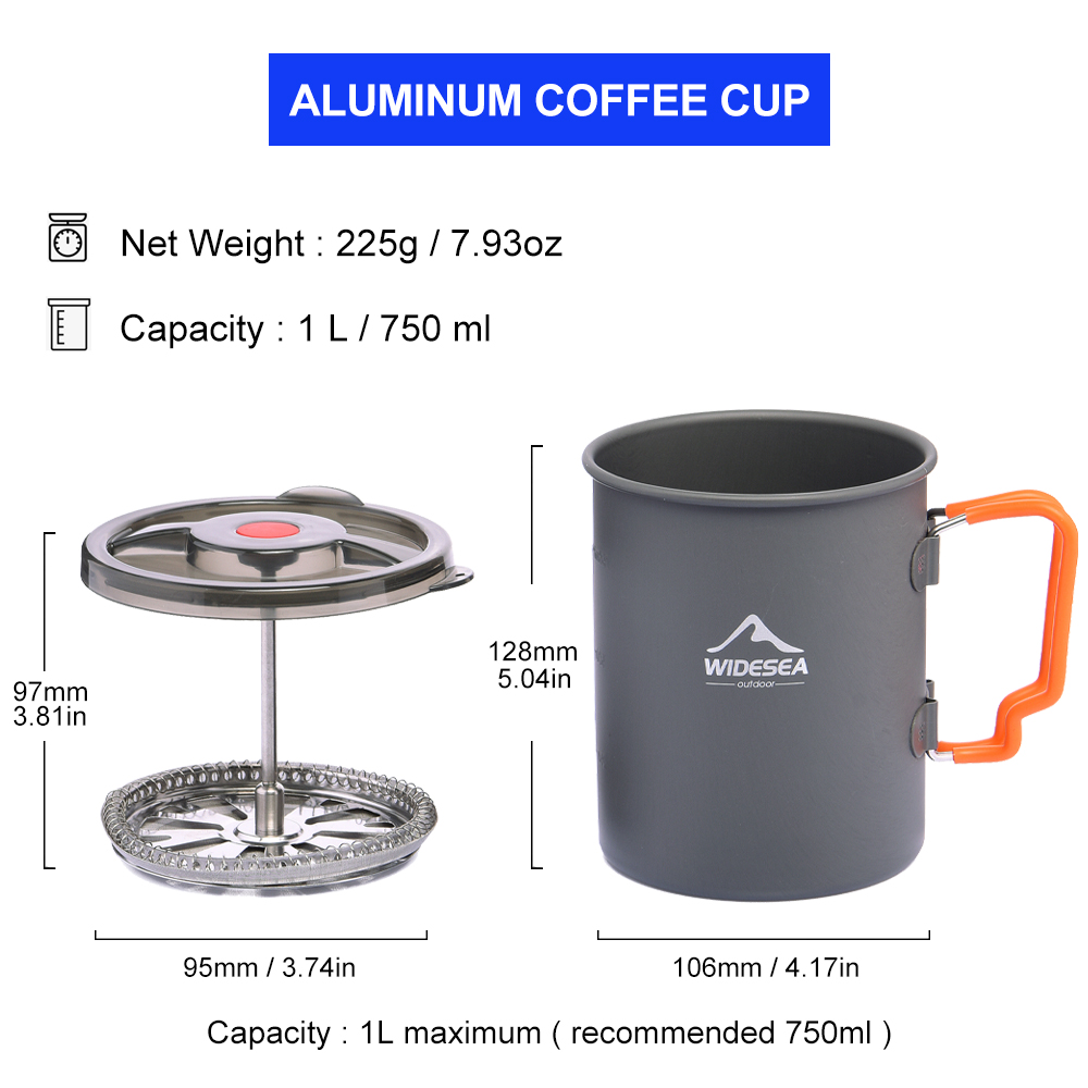 Widesea Camping Coffee Pot wit - Camping Cooking Kit のレビューと価格