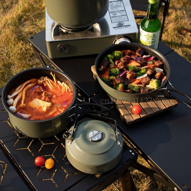 0.9L/1.2L/2.2L/3.5L 4pcs Outdo - Camping Cooking Set Large のレビューと価格