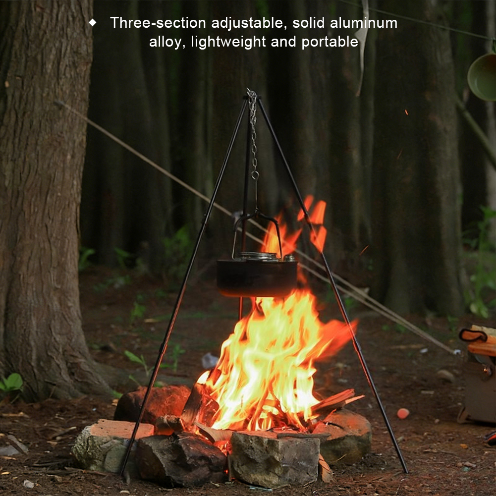 1Pc Outdoor Bonfire Tripod Cam - Camping Cooking Multi Tool のレビューと価格