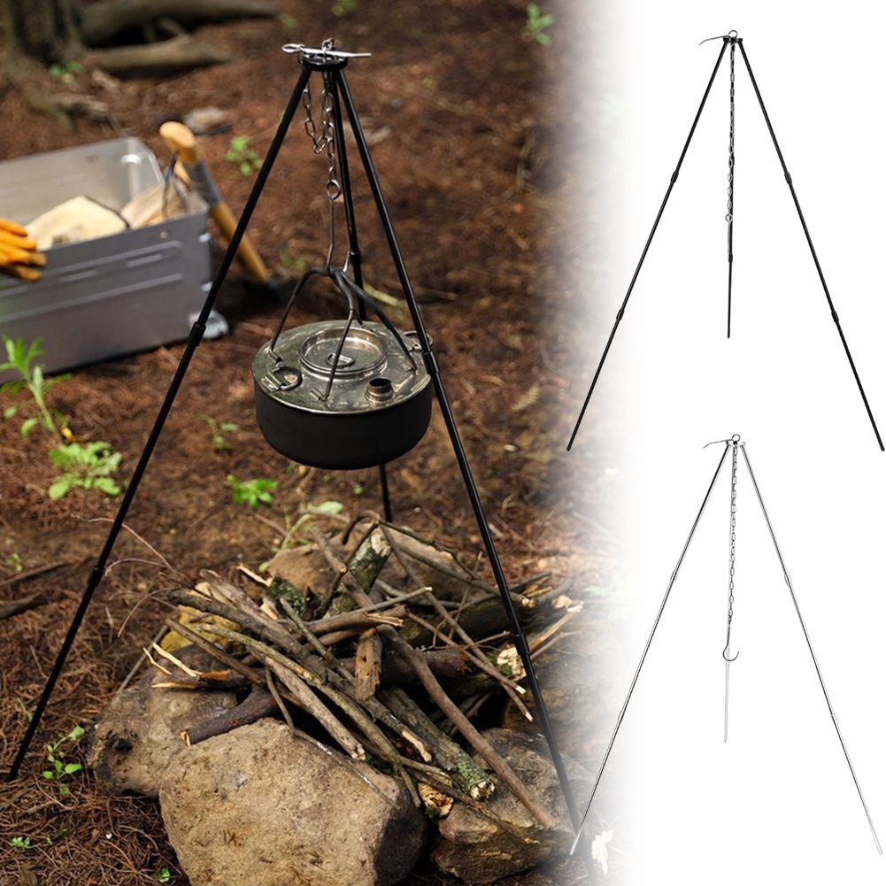 1Pc Outdoor Bonfire Tripod Cam - Camping Cooking Multi Tool のレビューと価格