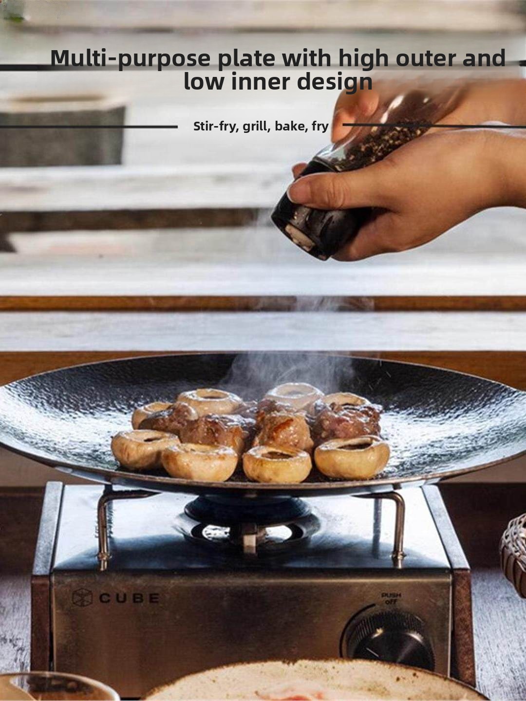 Outdoor Cast Iron Charcoal Gri - Camping Cooking Pan のレビューと価格