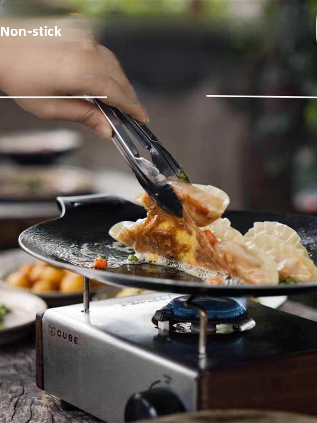 Outdoor Cast Iron Charcoal Gri - Camping Cooking Pan のレビューと価格