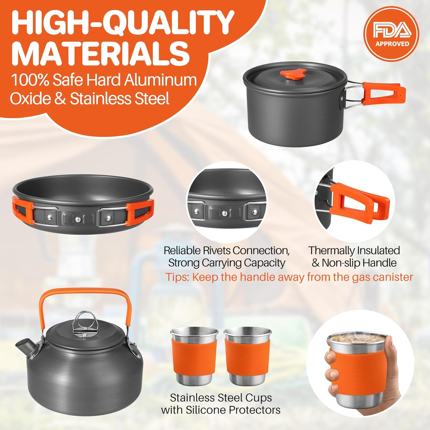 Non-Stick Camping Cookware Set - Camping Cooking Pan Set のレビューと価格