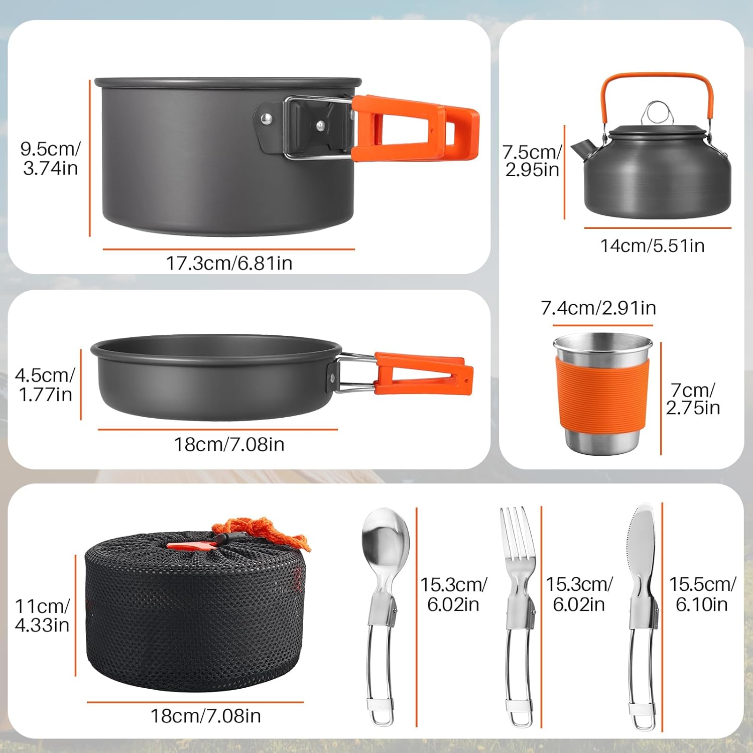 Non-Stick Camping Cookware Set - Camping Cooking Pan Set のレビューと価格