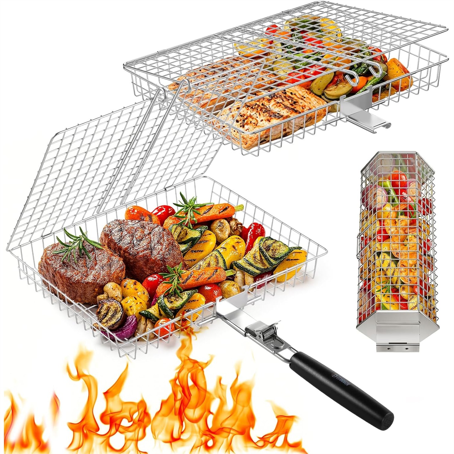 Grill Baskets For Outdoor Gril - Camping Cooking Handle のレビューと価格