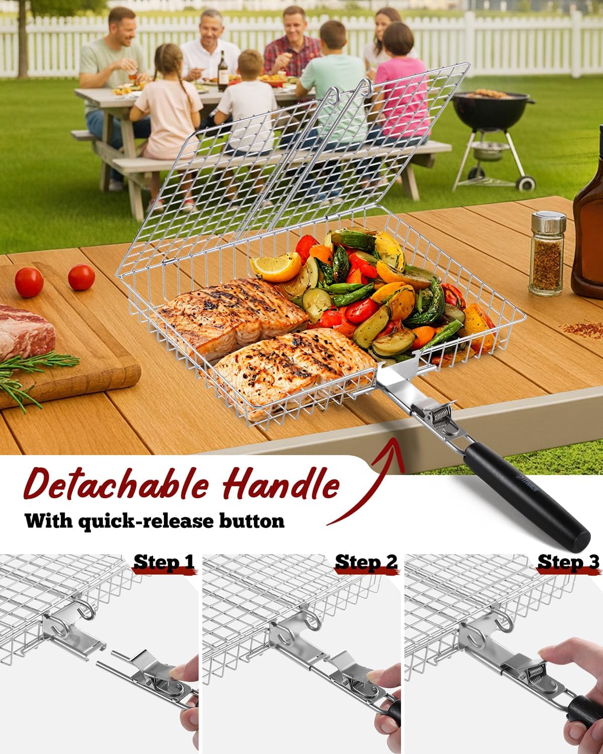 Grill Baskets For Outdoor Gril - Camping Cooking Handle のレビューと価格