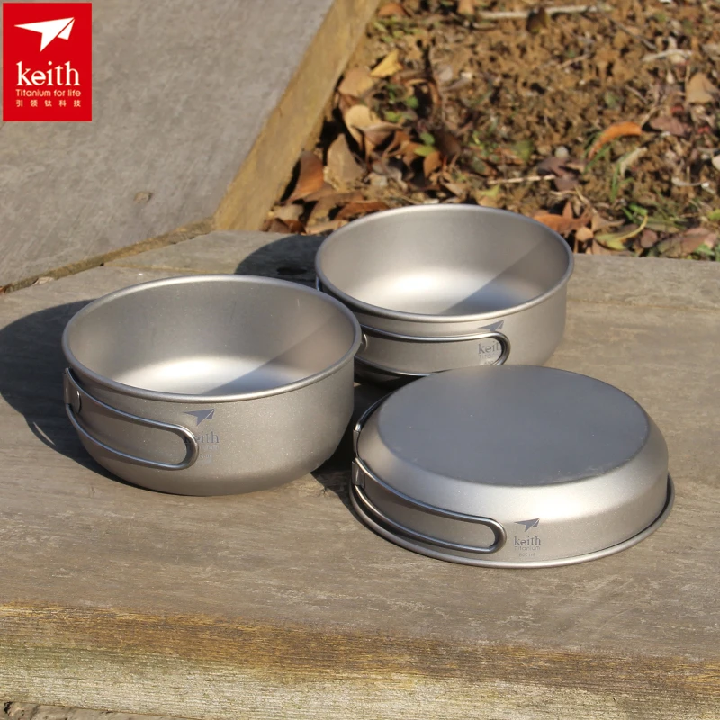 Keith 3PCS Titanium Cookware P - Camping Cooking Set Large のレビューと価格