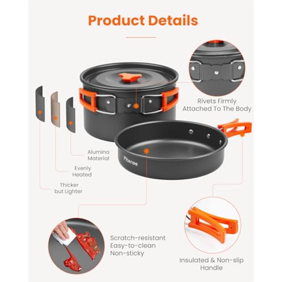 21Pcs Camping Cookware Mess Ki - Camping Cooking Essentials Kit のレビューと価格