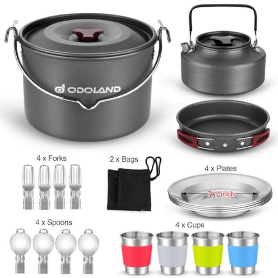 22pcs Camping Cookware Mess Ki - Camping Cooking Set Large のレビューと価格