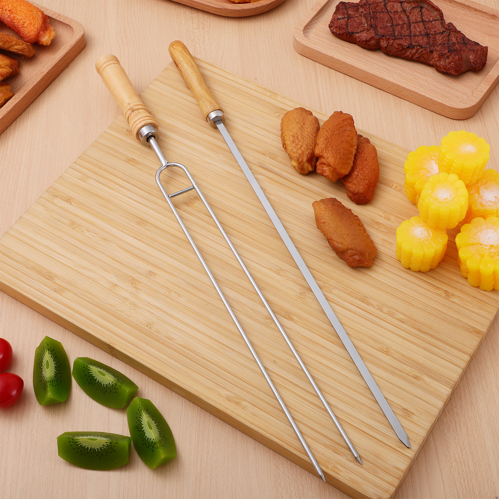 8Pcs Stainless Steel Bbq Skewe - Camping Cooking Tips のレビューと価格