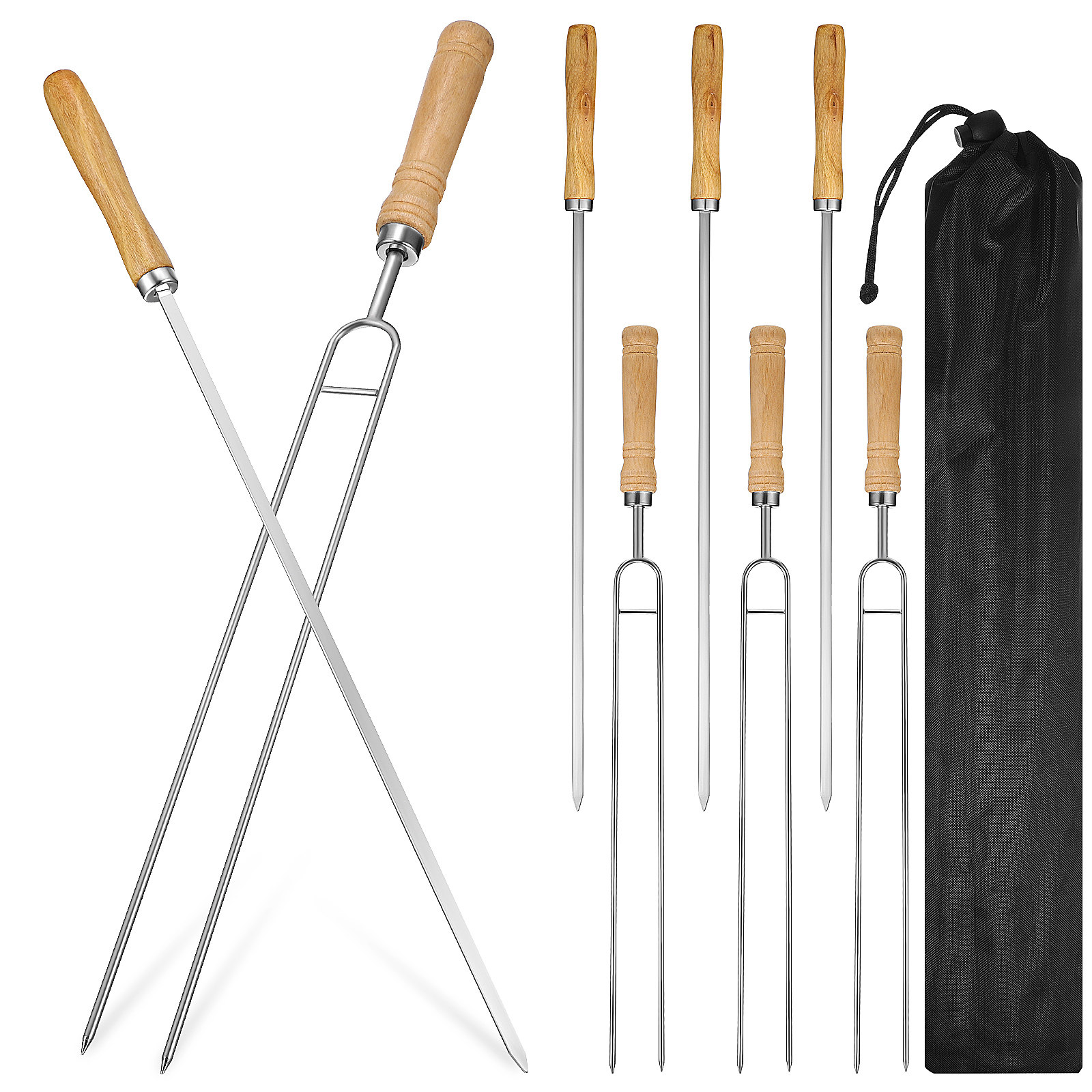 8Pcs Stainless Steel Bbq Skewe - Camping Cooking Tips のレビューと価格