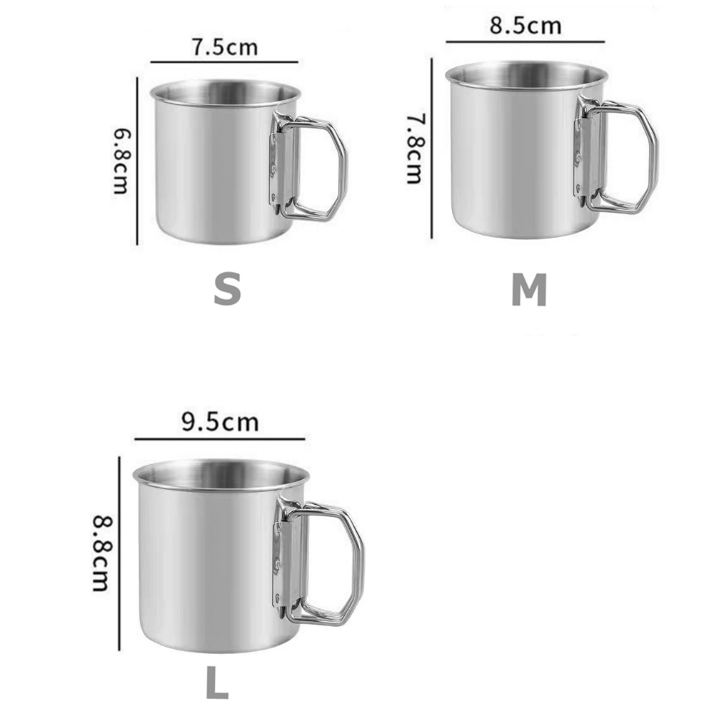 Set of 3 Cup Stainless Steel C - Camping Cooking Mug のレビューと価格