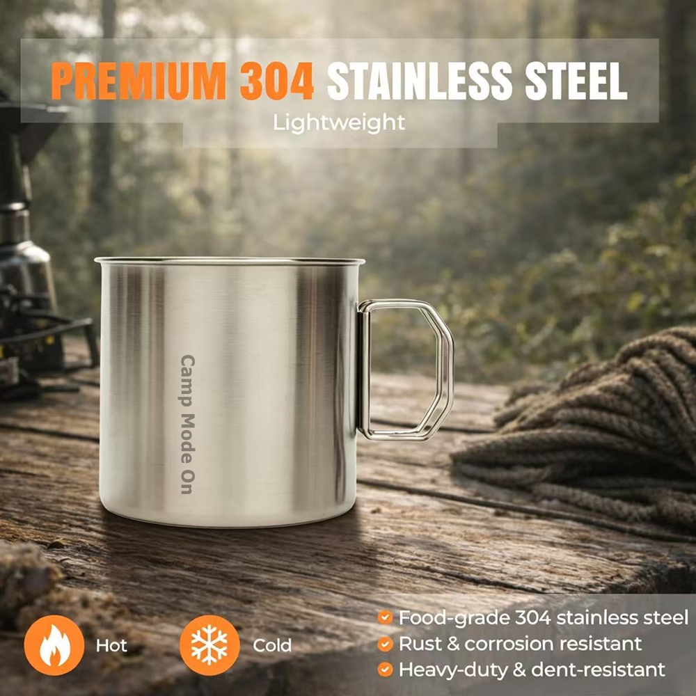 Set of 3 Cup Stainless Steel C - Camping Cooking Mug のレビューと価格