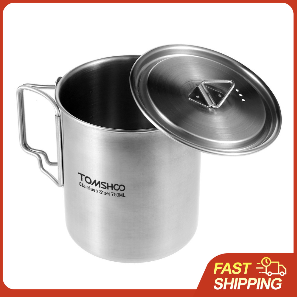 TOMSHOO 750ml Stainless Steel  - Camping Cooking Mug のレビューと価格