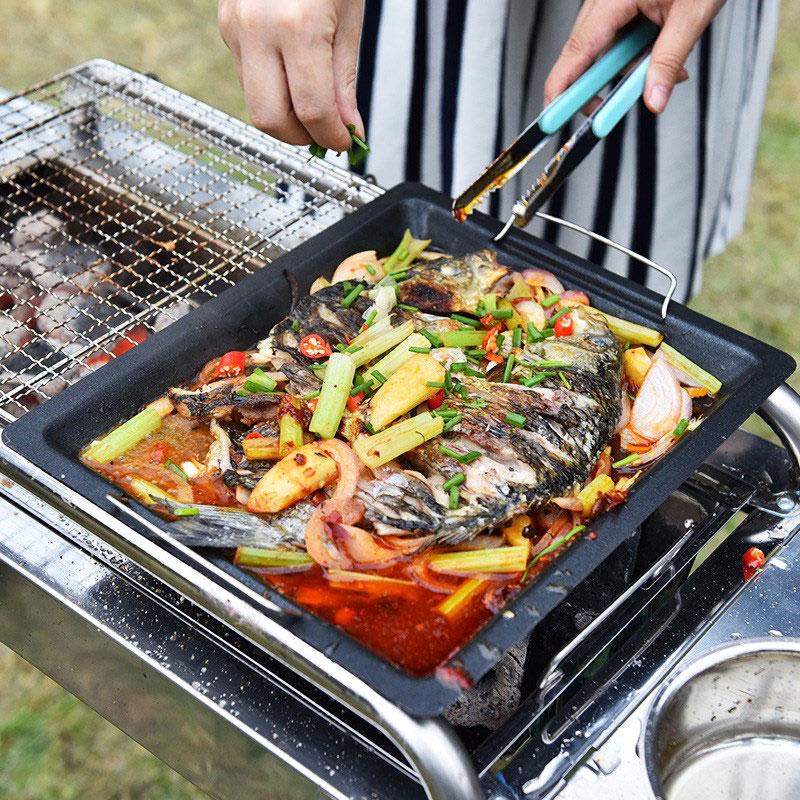 Outdoors Thick Square Grill Pa - Camping Cooking Pan のレビューと価格