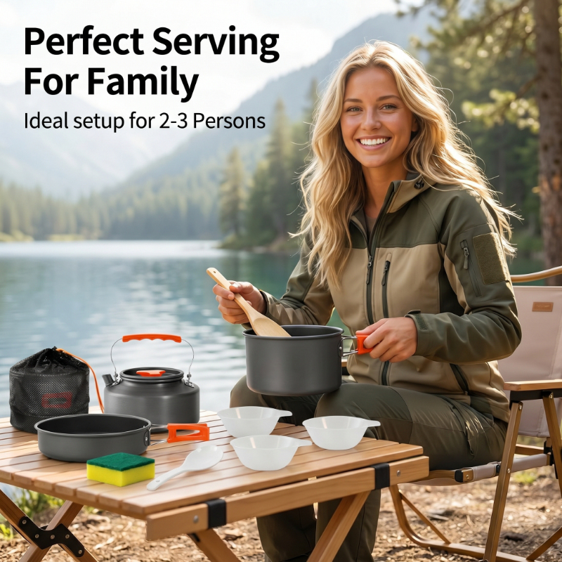10PCS Ultralight Portable Alum - Camping Cooking Kit のレビューと価格