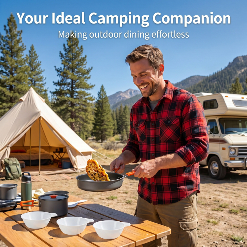 10PCS Ultralight Portable Alum - Camping Cooking Kit のレビューと価格