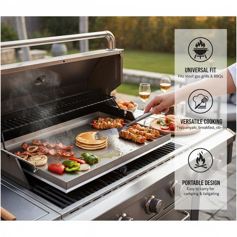 Flat Top Grill Plate 23x16 inc - Camping Cooking Handle のレビューと価格
