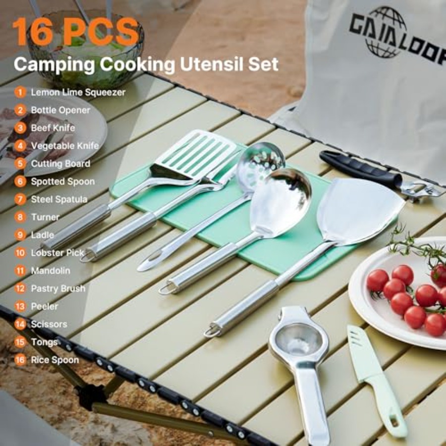 Portable Camping Cooking Utens - Camping Cooking Essentials Kit のレビューと価格