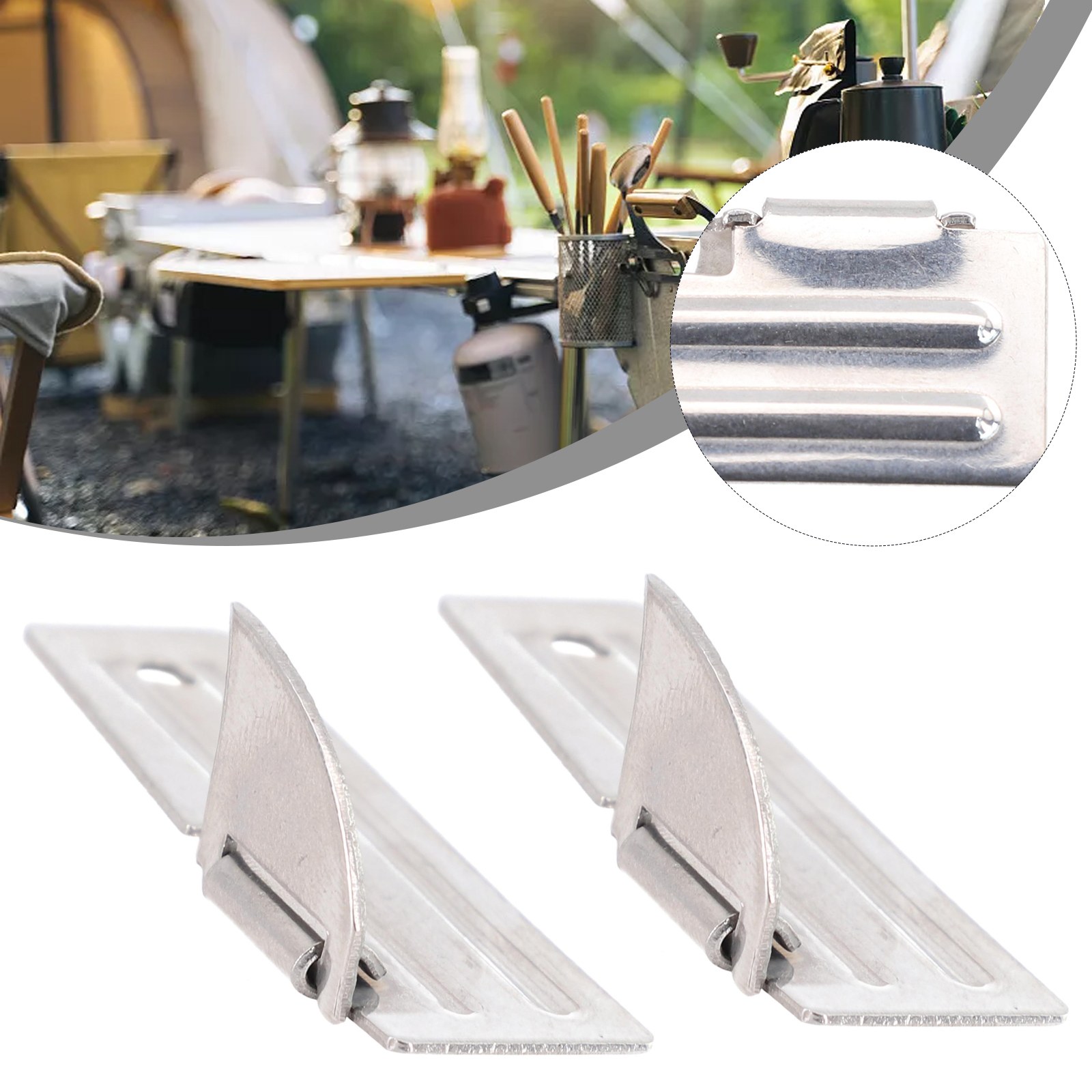 2pcs Stainless Steel Mini Fold - Camping Cooking Multi Tool のレビューと価格