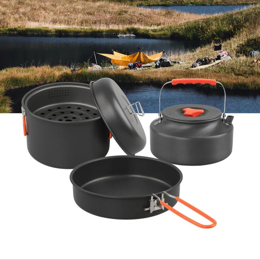Outdoor Cookware Set Camping C - Camping Cooking Pan Set のレビューと価格