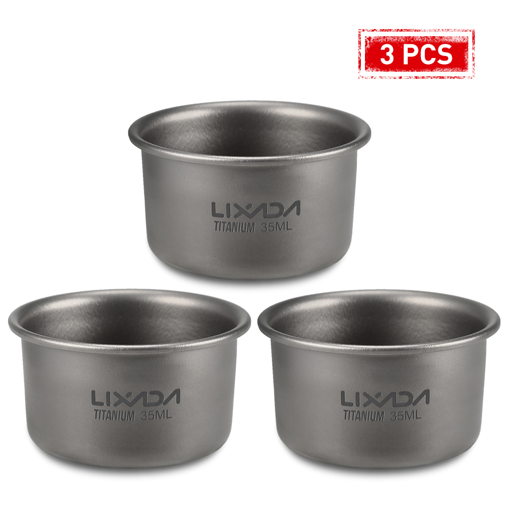 1/3pcs Lixada 35ml Mini Titani - Camping Cooking Mug のレビューと価格