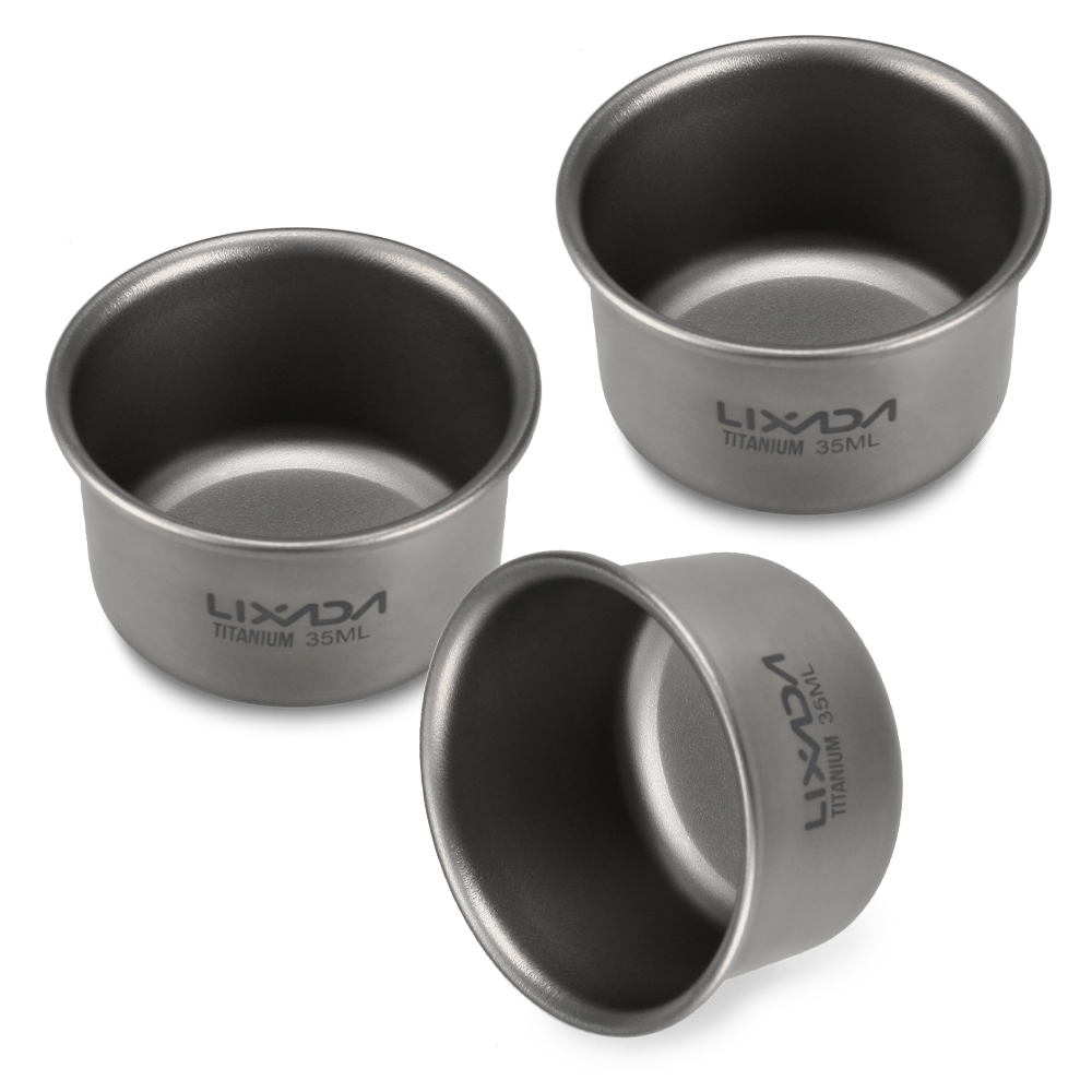 1/3pcs Lixada 35ml Mini Titani - Camping Cooking Mug のレビューと価格