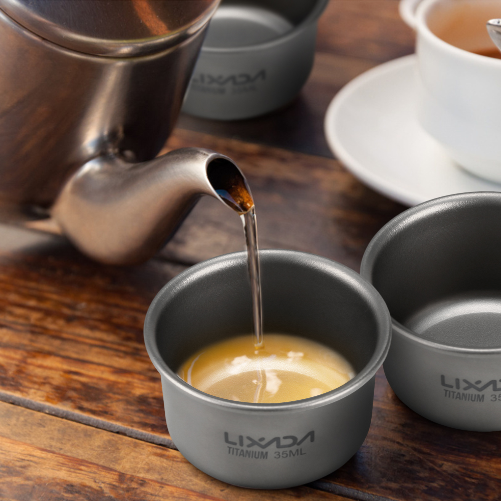 1/3pcs Lixada 35ml Mini Titani - Camping Cooking Mug のレビューと価格