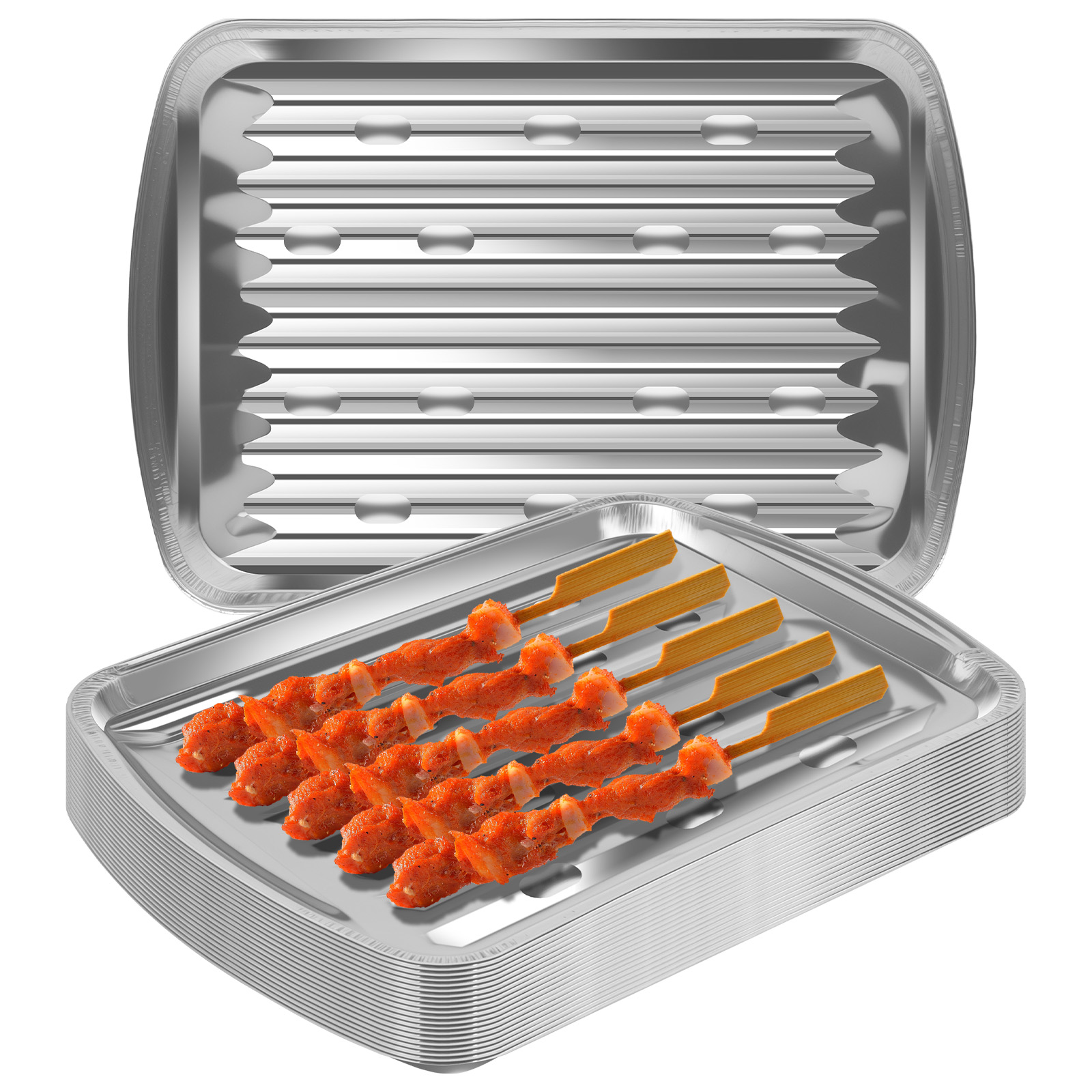 Aluminum Foil Trays Non-Stick  - Camping Cooking Pan のレビューと価格