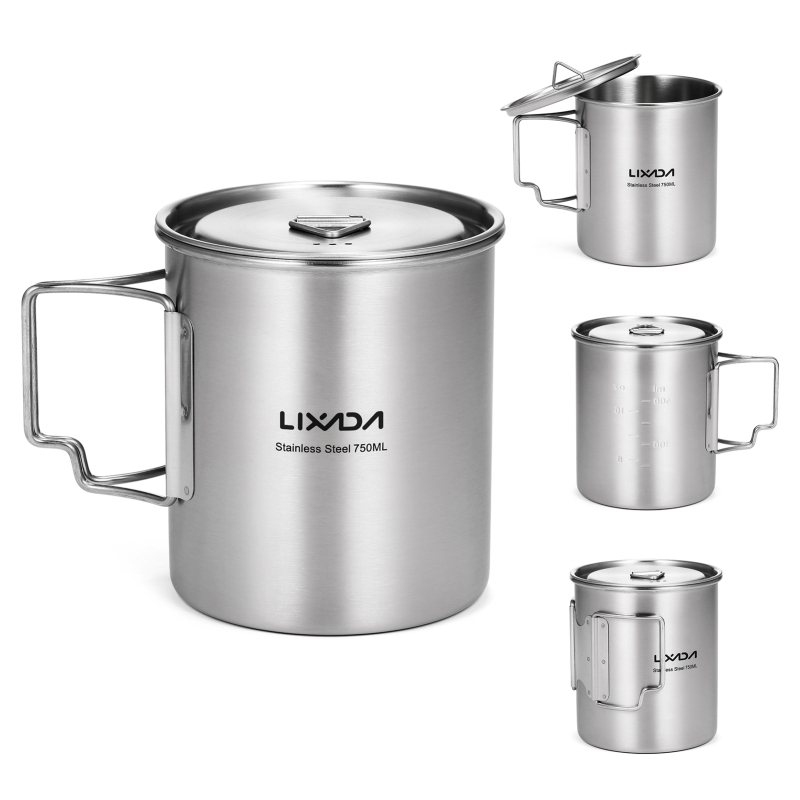 Lixada 750ml Cup Outdoor Stain - Camping Cooking Mug のレビューと価格