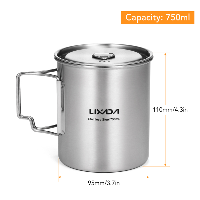Lixada 750ml Cup Outdoor Stain - Camping Cooking Mug のレビューと価格