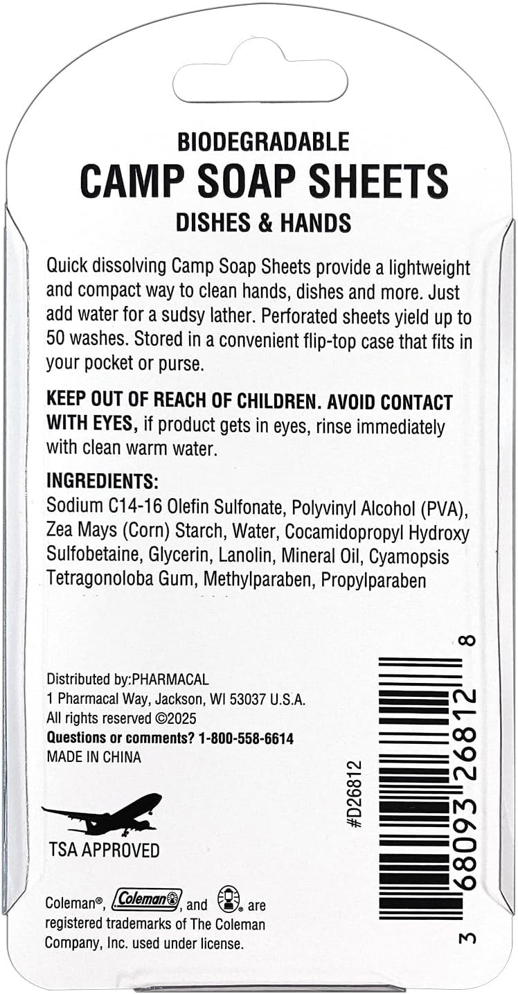 Camp Soap Sheets for Camping – - Biodegradable Soap Camp のレビューと価格