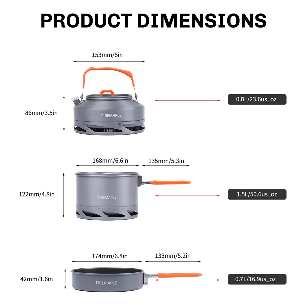 Fire Maple Camping Cookware Ut - Camping Cooking Pan Set のレビューと価格