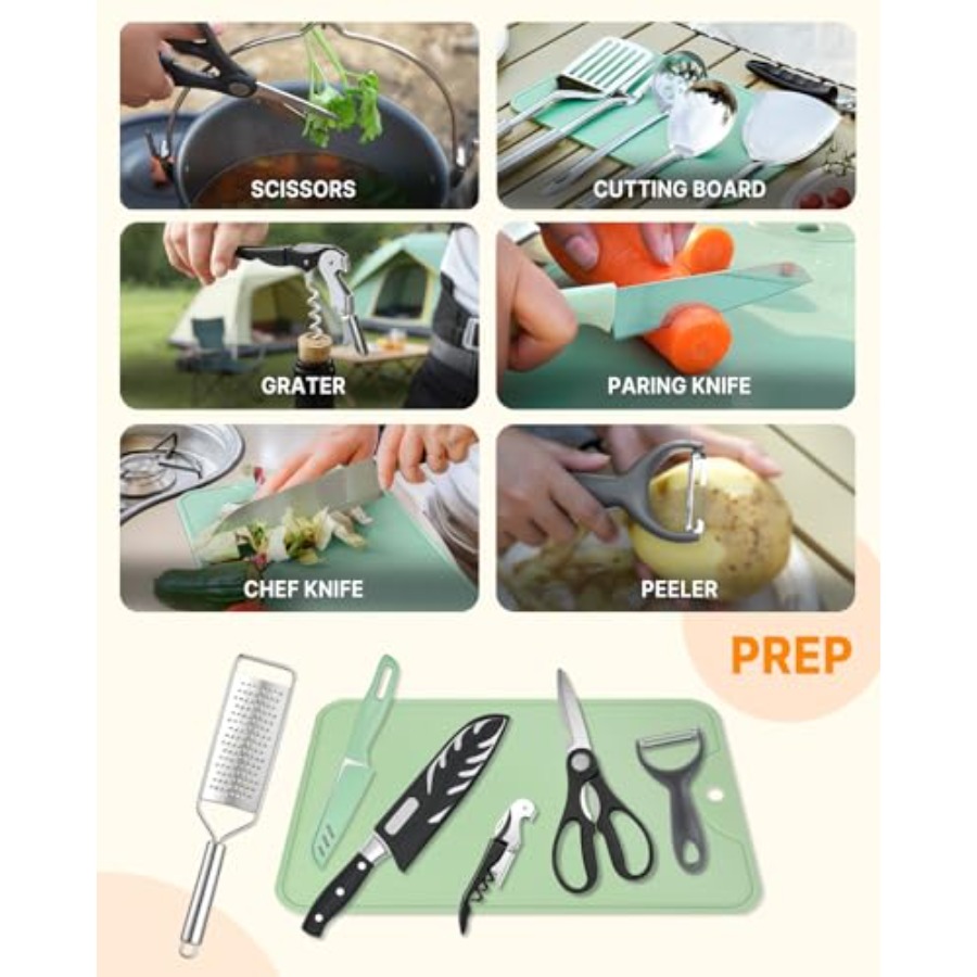 Portable Camping Cooking Utens - Camping Cooking Essentials Kit のレビューと価格