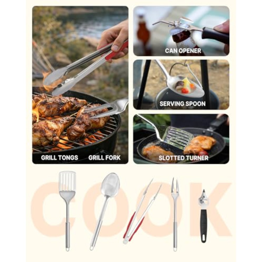 Portable Camping Cooking Utens - Camping Cooking Essentials Kit のレビューと価格