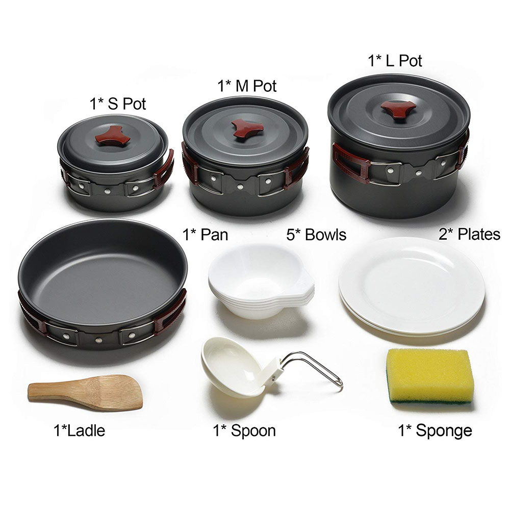 Outdoor Camping Cookware Kit N - Camping Cooking Pan Set のレビューと価格