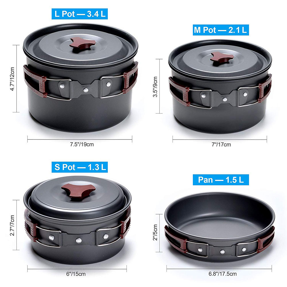 Outdoor Camping Cookware Kit N - Camping Cooking Pan Set のレビューと価格